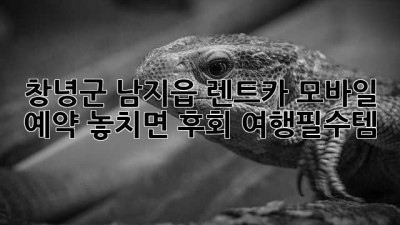 🚗 창녕군 남지읍 렌트카 모바일 예약, 놓치면 후회! #여행필수템